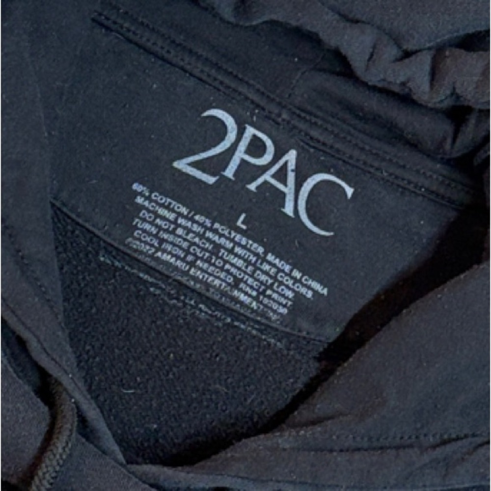2Pac All Eyez On Me Hoodie Black Graphic Pullover Sweatshirt Hip Hop large - Picture 4 of 7
